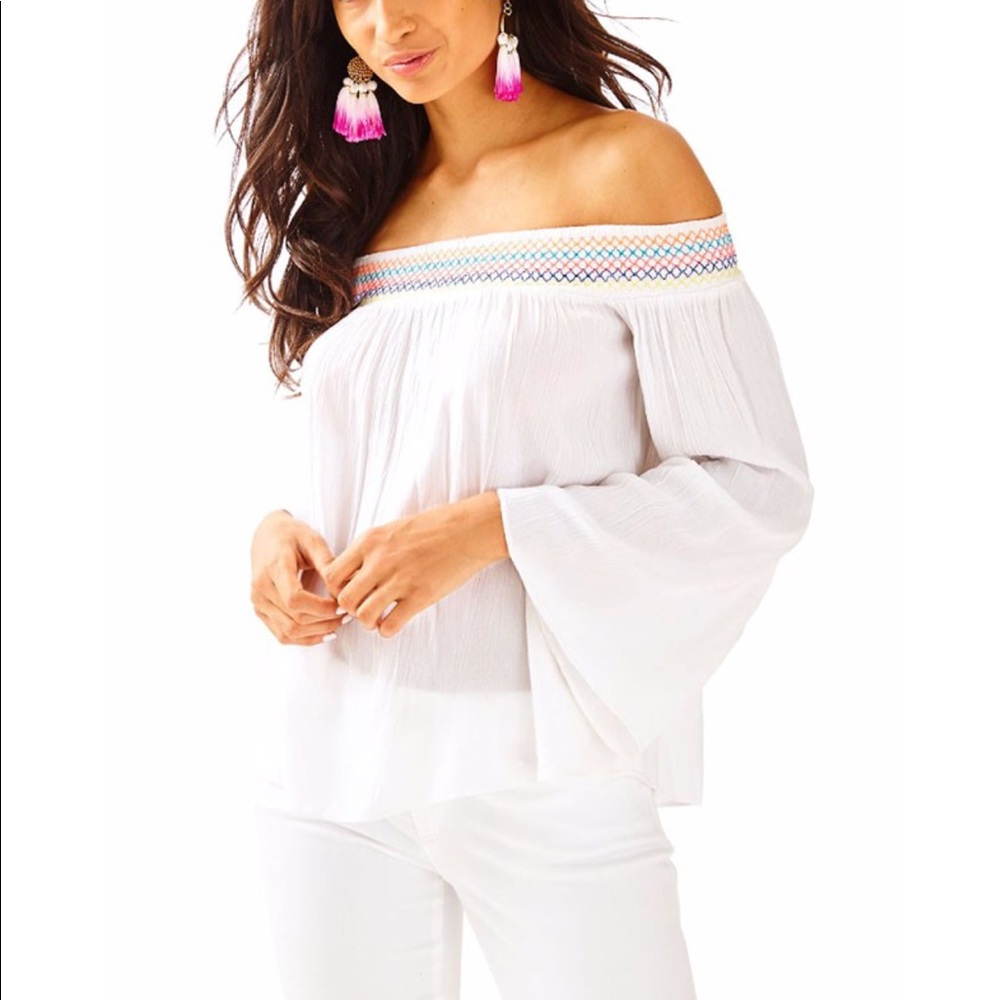 Lilly Pulitzer Katya Off the Shoulder Top Size S